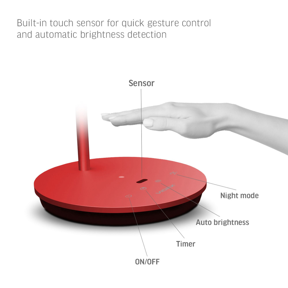 Lampka biurkowa LED 20W VIDEX TF15R czerwona 4100K