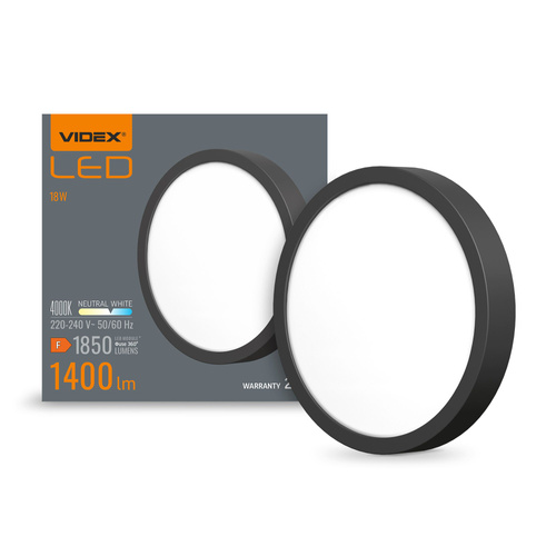 LED natynkowa oprawa sufitowa 18W 4000K czarna