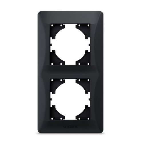 Ramka podwójna pionowa czarna grafitowa BINERA