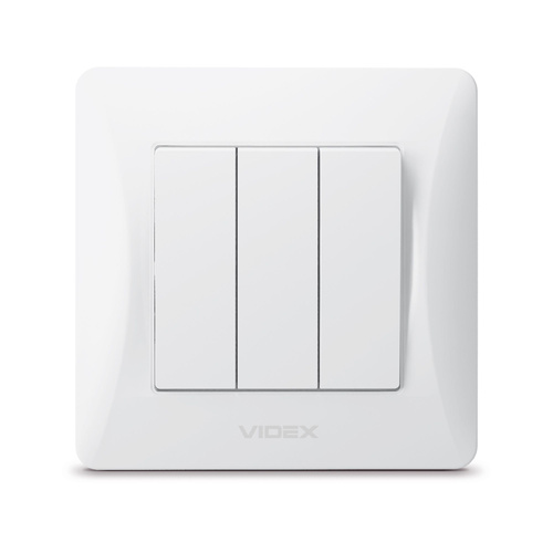 Przełącznik Włącznik Schodowy Videx Binera 3-biegunowy 10A Natynkowy Biały
