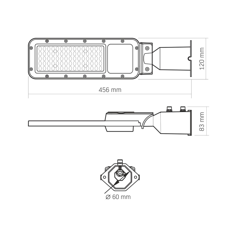 Lampa uliczna LED VIDEX IP65 50W 5500lm 5000K