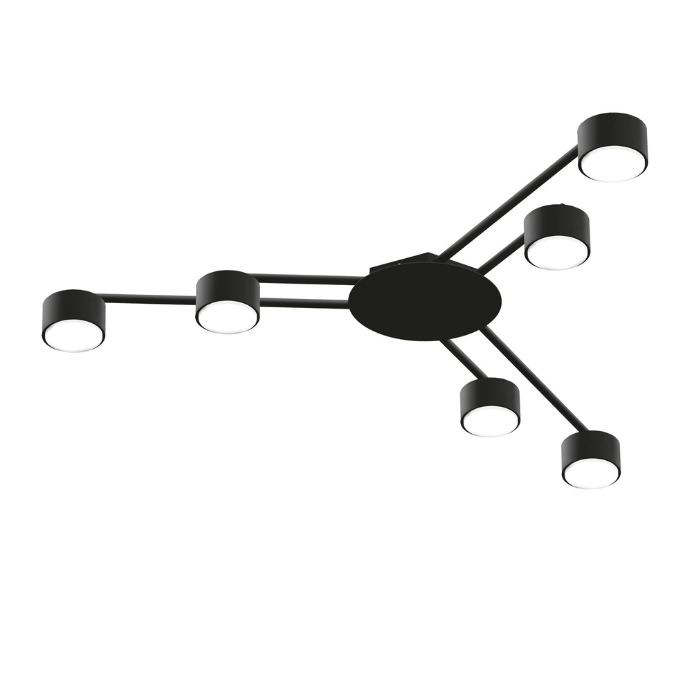 Lampa sufitowa Videx 30W 6x GX53 nowoczesna czarna halogen IP20