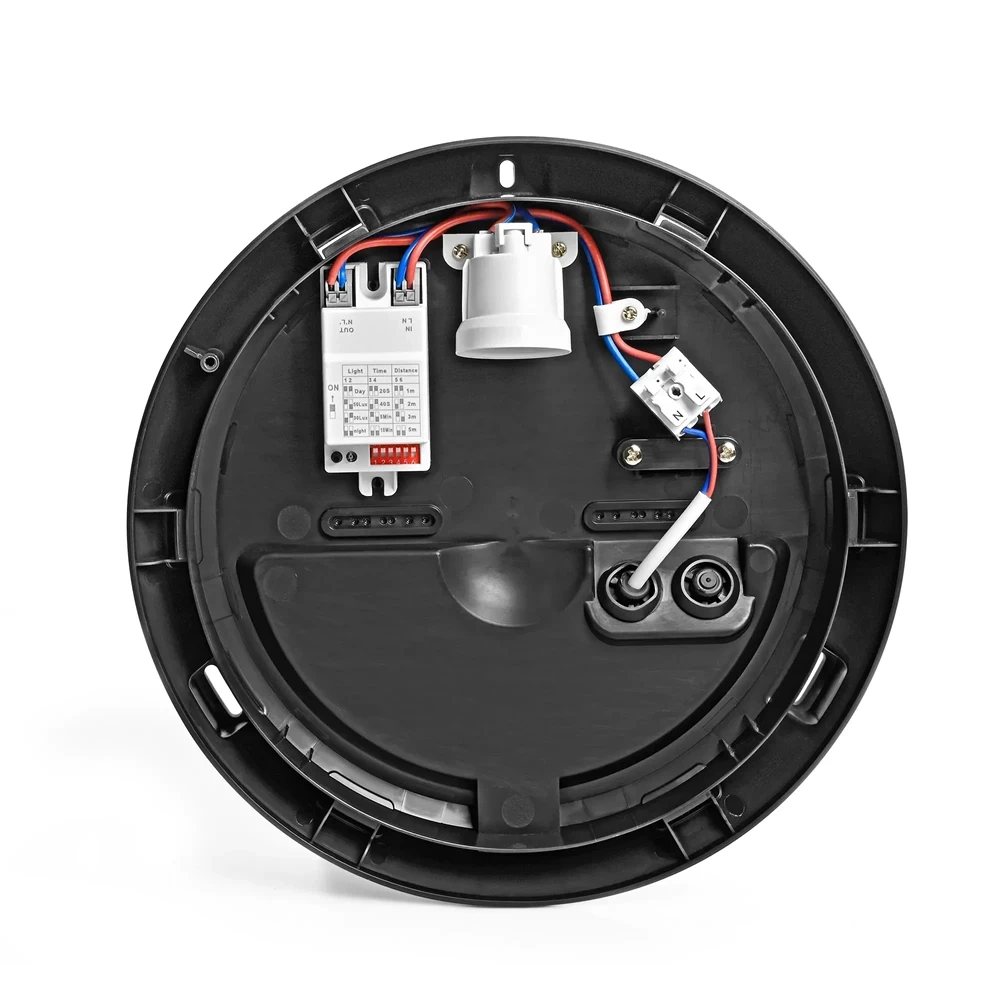 Plafon sufitowy z czujnikiem mikrofalowym 30W IP65 czarny