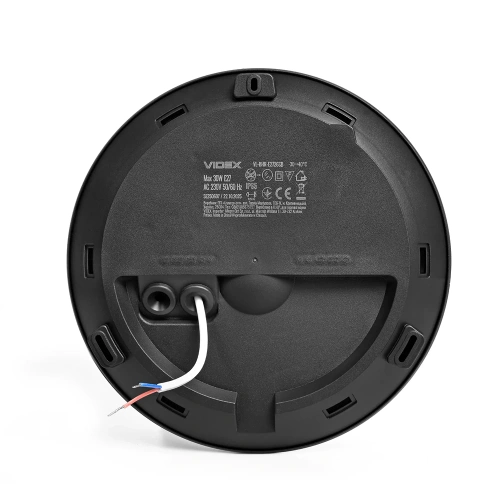 Plafon sufitowy z czujnikiem mikrofalowym 30W IP65 czarny