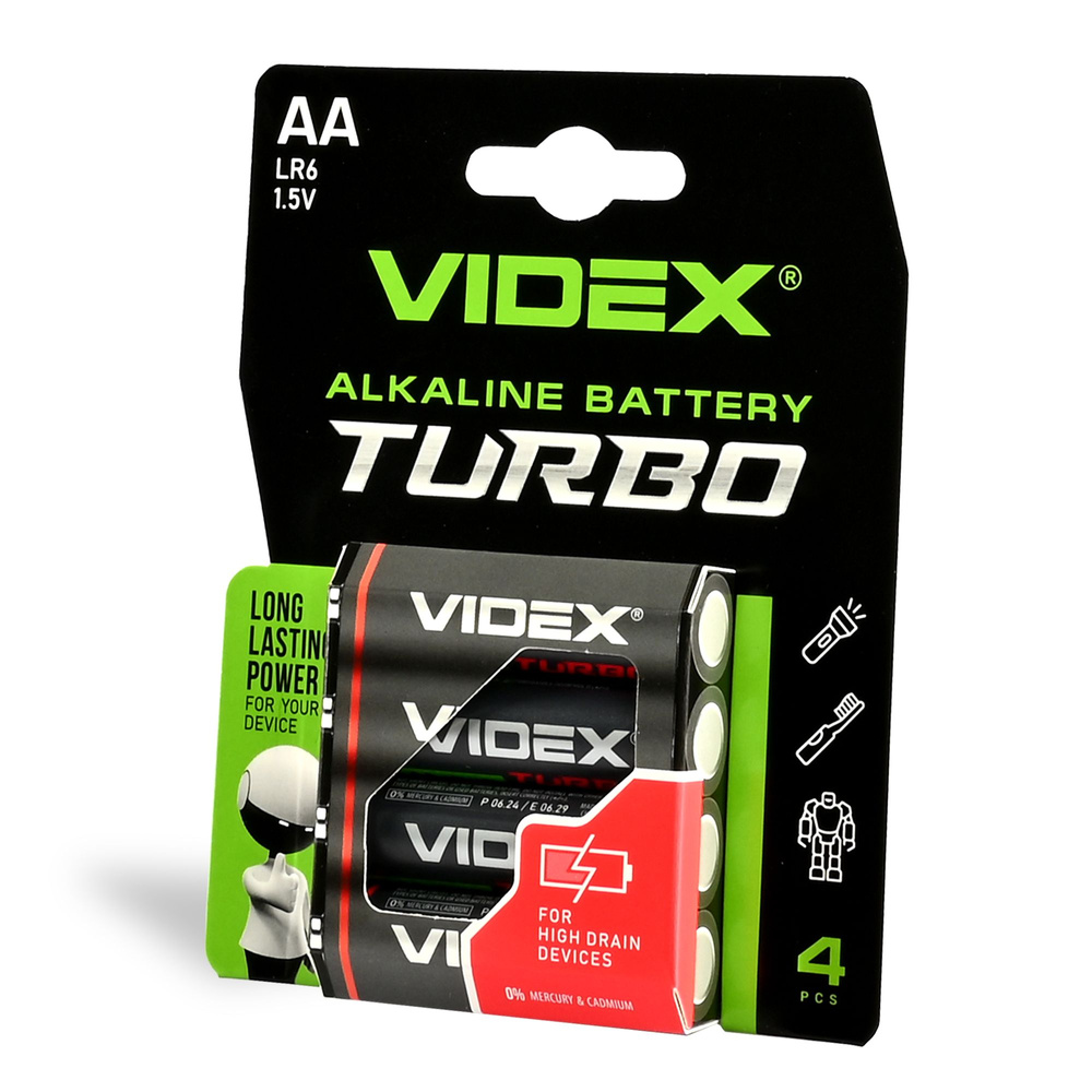 Alkaliczna bateria Turbo VIDEX AA 2800 mAh 4 sztuki blister