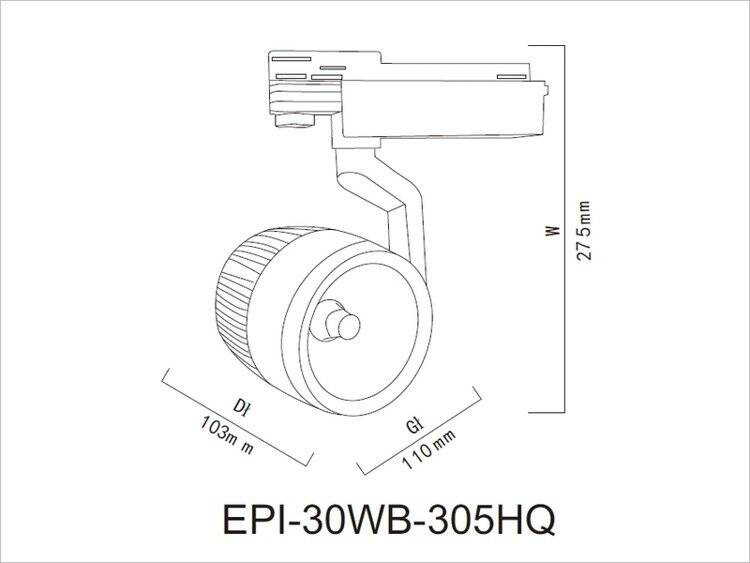 Lampa Reflektor szynowy LED 305WB 30W EPISTAR COB | Barwa 4000K
