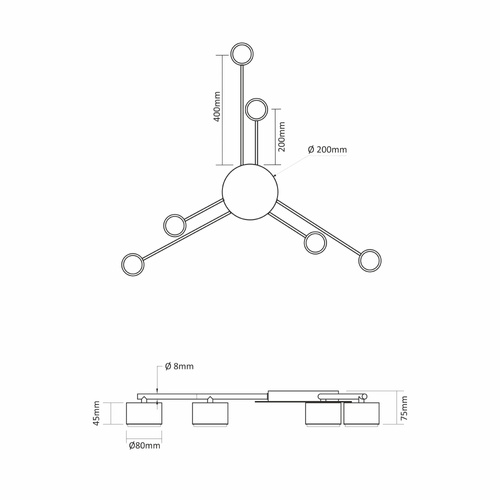 Oprawa sufitowa VIDEX na żarówkę 6xGX53 VL-SPF21B-W