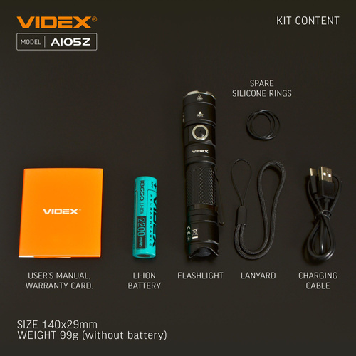 Latarka LED przenośna VIDEX 1200Lm 5000K