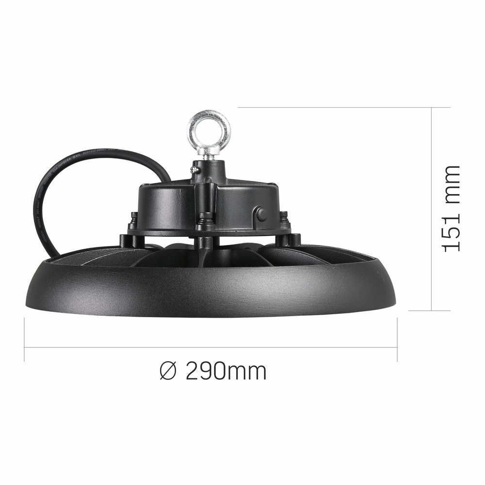 Lampa przemysłowa LED High Bay 150W 5000K IP65 czarna