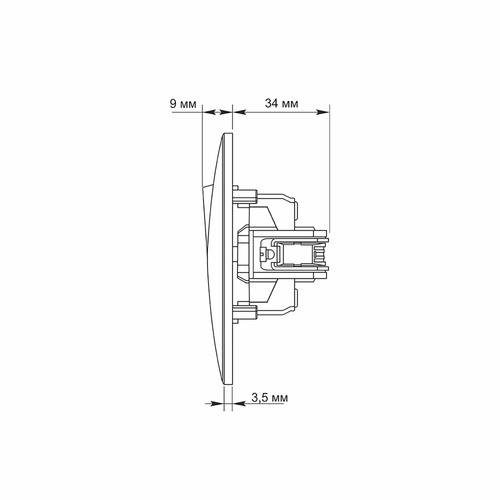 Przycisk dzwonka czarny grafit BINERA