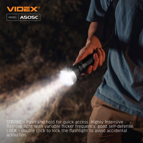 Latarka Videx LED 5500lm IP68 neutralna biel 5000k 6 trybów zasięg 500m