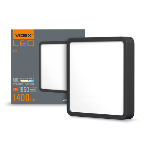 Plafon Videx LED Lampa Sufitowa Natynkowa 15W 1850lm 4000K Neutralna Czarna