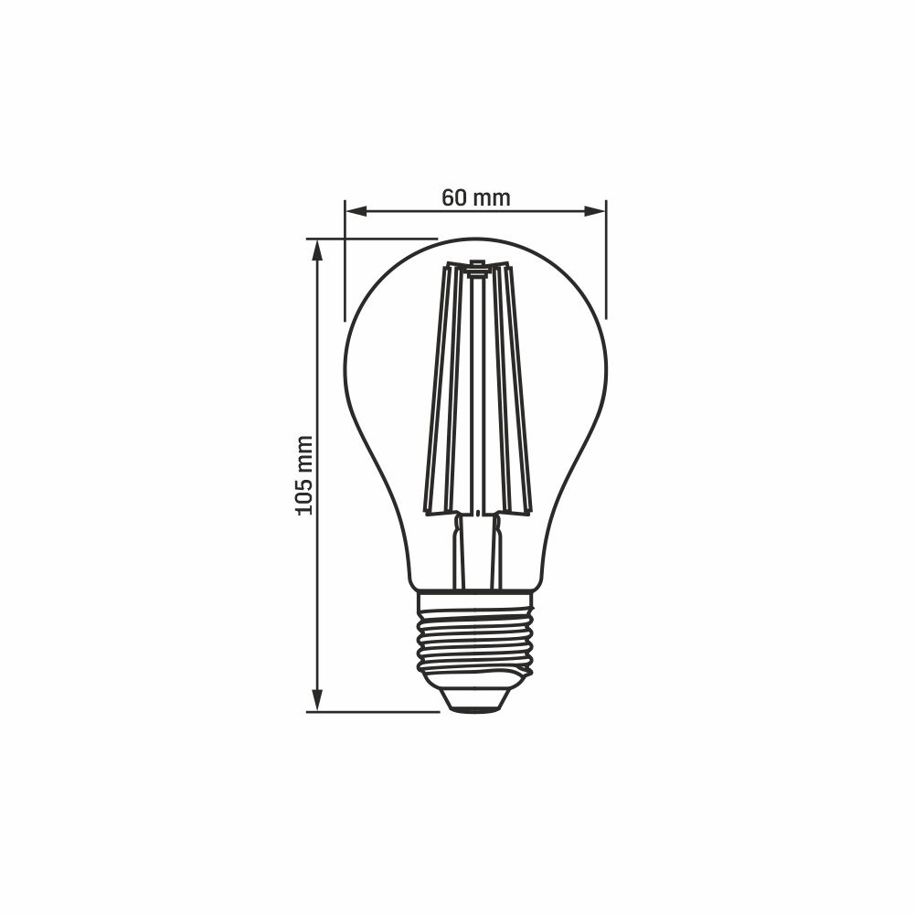 Żarówka bańka filament A60 10W E27 neutralna 1200lm 4000K Videx