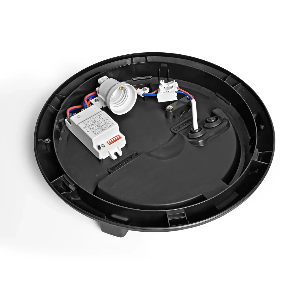 Plafon sufitowy z czujnikiem mikrofalowym 30W IP65 czarny