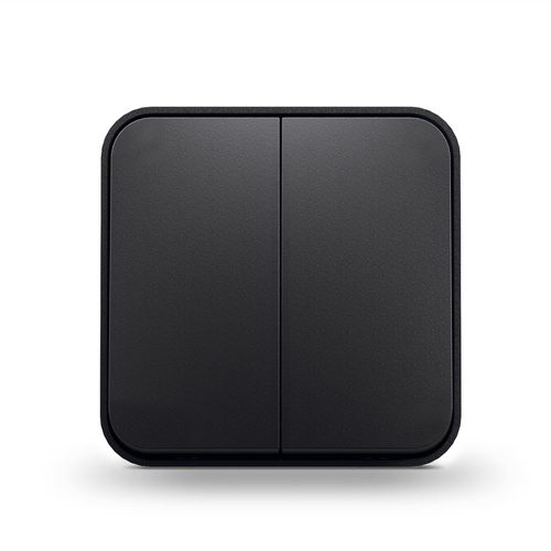 Podtynkowy włącznik 2-krotny 1-biegunowy czarny BINERA