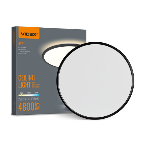 LED plafon z dekoracyjnym podświetleniem 44W 3000K-5000K czarny