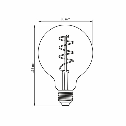 Żarówka LED E27 G95 4W 2200K Filament Ściemnialna