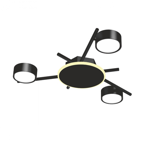 Lampa sufitowa Videx LED nowoczesna czarna 46cm 3x GX53 z podświetleniem