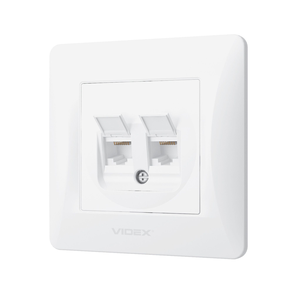 Gniazdo Podwójne Videx Binera Komputerowe RJ45 Natynkowe Białe