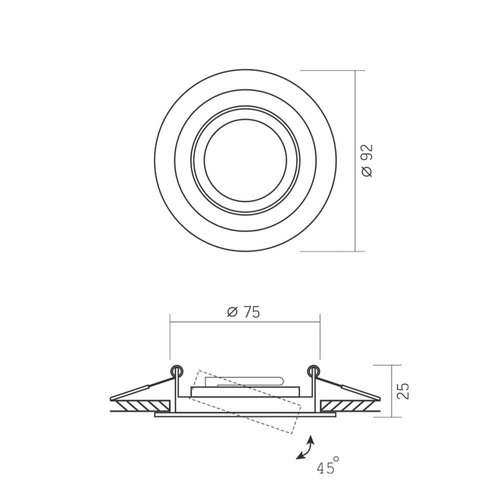 Oprawa wpuszczana sufitowa z reflektorem GU10 biała