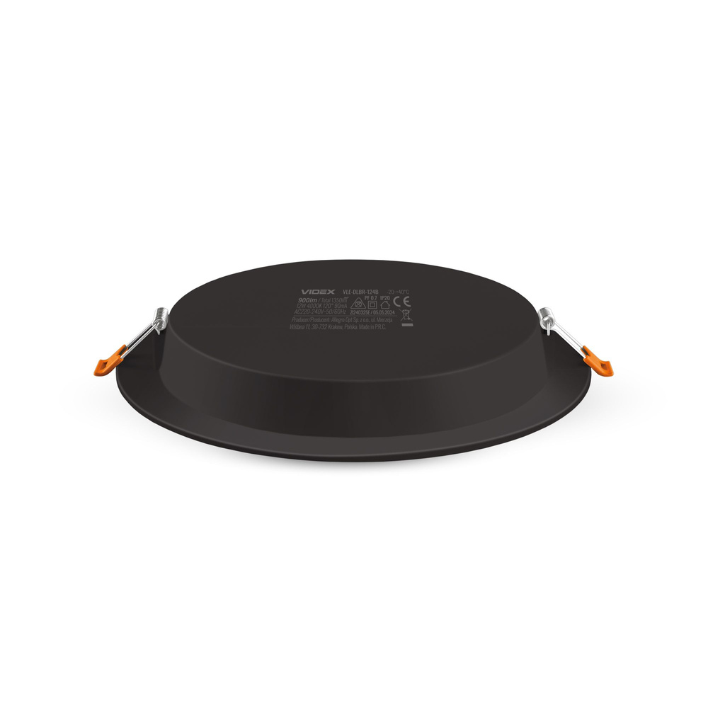 Oprawa wpuszczana LED VIDEX-DOWNLIGHT-LED-DLBR-124-BLACK-12W-NW