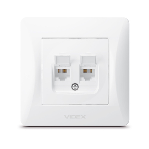 Gniazdo Podwójne Videx Binera Komputerowe RJ45 Natynkowe Białe