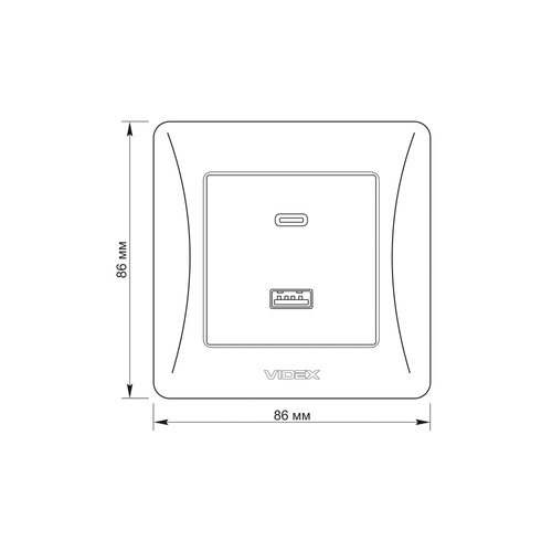 Gniazdo USB-A + USB-C PD20W czarne VIDEX BINERA