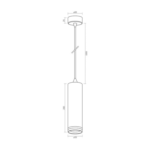 Lampa Wisząca Sufitowa Videx Tuba 1x GU10 TATUM Biała