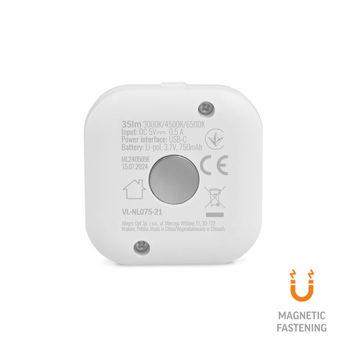 Lampki Videx LED Bezprzewodowe Schodowe z Czujnikiem 1W 70lm 750mAh Biała