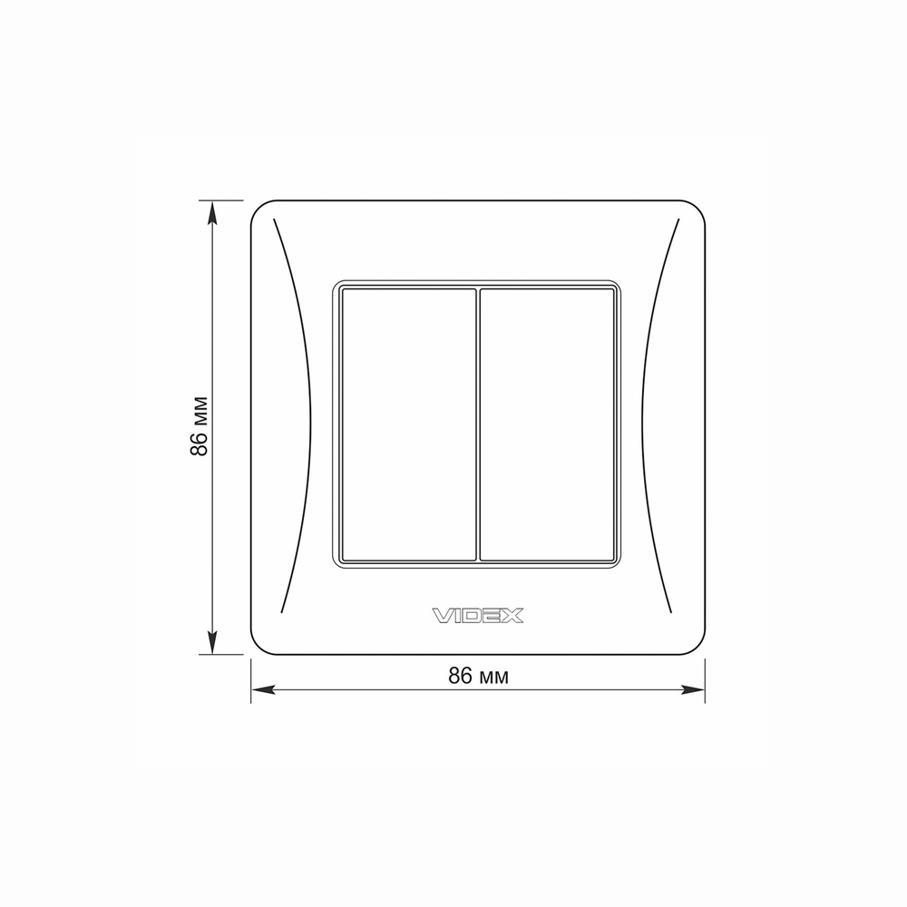 Przełącznik dwugangowy biały VIDEX BINERA