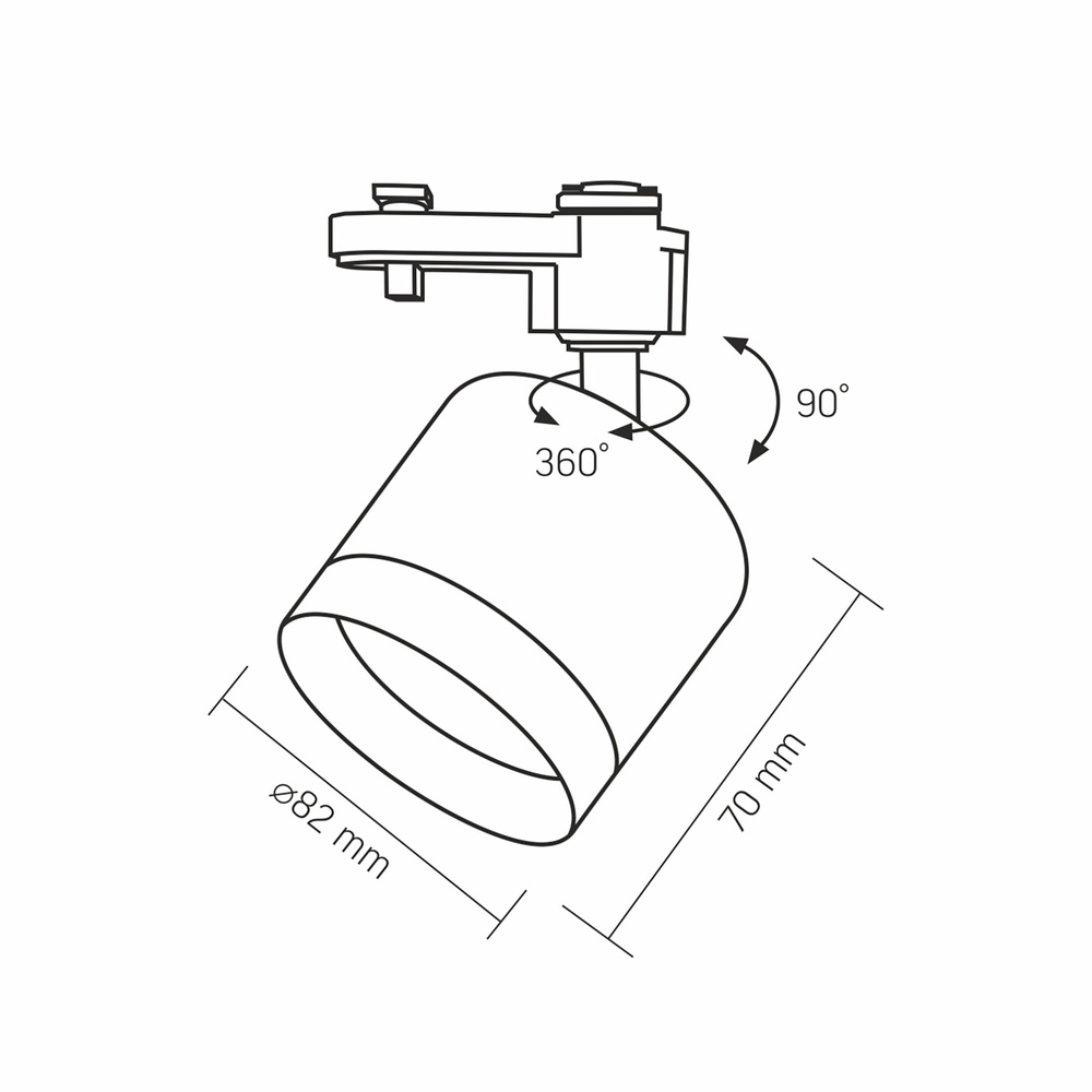 Oprawa szynowa VIDEX do lampy GX53 czarna