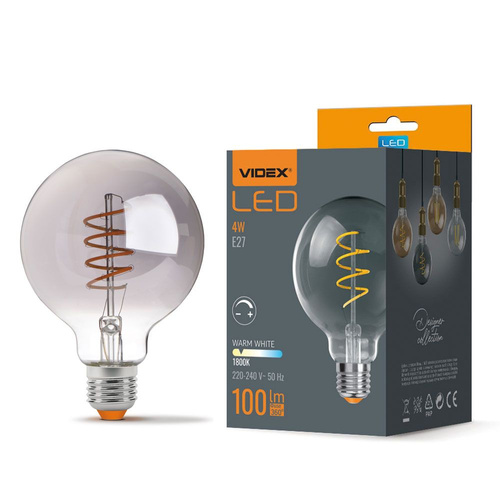 Żarówka dekoracyjna ściemnialna G95 4W E27 ciepła 100lm 1800K Videx
