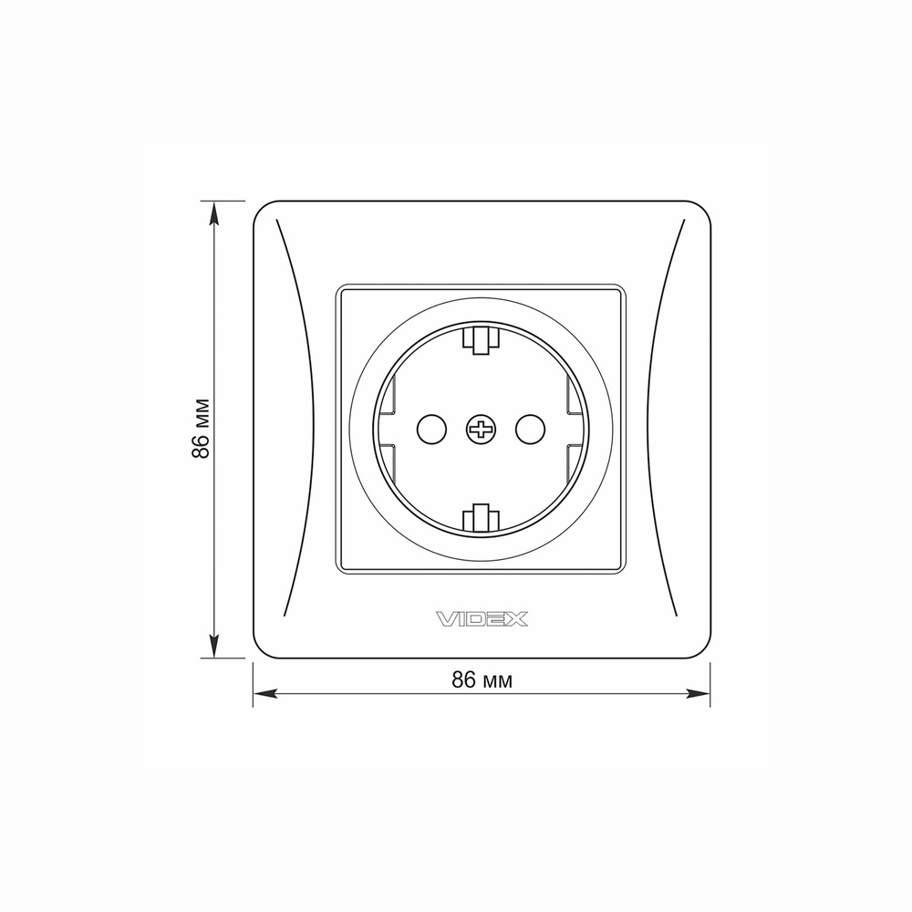 Gniazdo pojedyncze schuko białe VIDEX BINERA