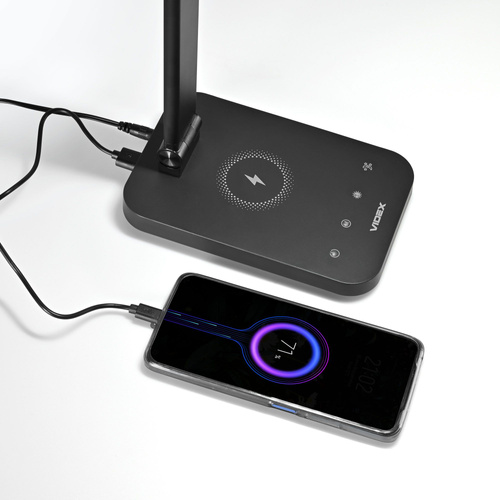 Lampka Biurkowa Videx LED 18W 700lm 6500K Zimna Czarna Ściemnialna