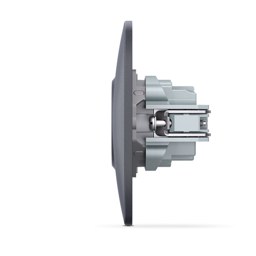 Gniazdo Schuko BINERA czarny grafit IP20 250V 16A do montażu wbudowanego