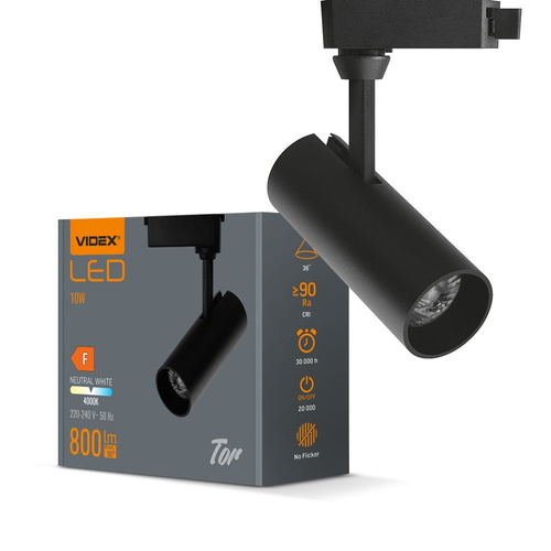 Oświetlenie szynowe LED VIDEX TOR 10W CZARNE