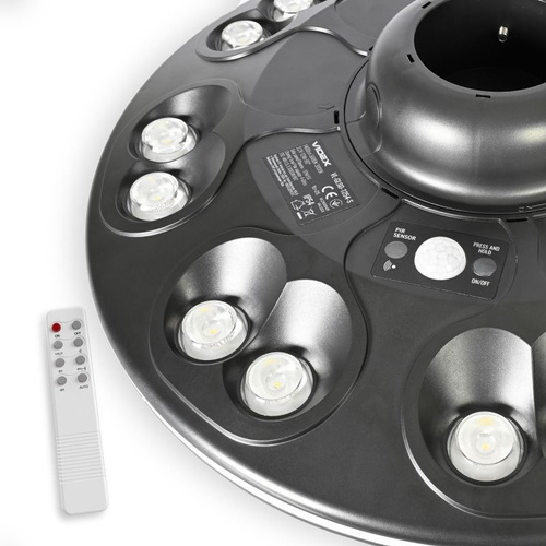 Lampa parkowa Videx LED solarna IP54 z czujnikiem ruchu 1400lm LiFePO4