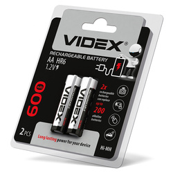 Akumulator Ni-MH Videx 600mAh AA 1.2V do zasilania urządzeń elektroniki
