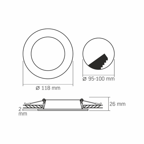 Oprawa wpuszczana LED VIDEX-DOWNLIGHT-LED-DLBR-064-CZARNY-6W-NW