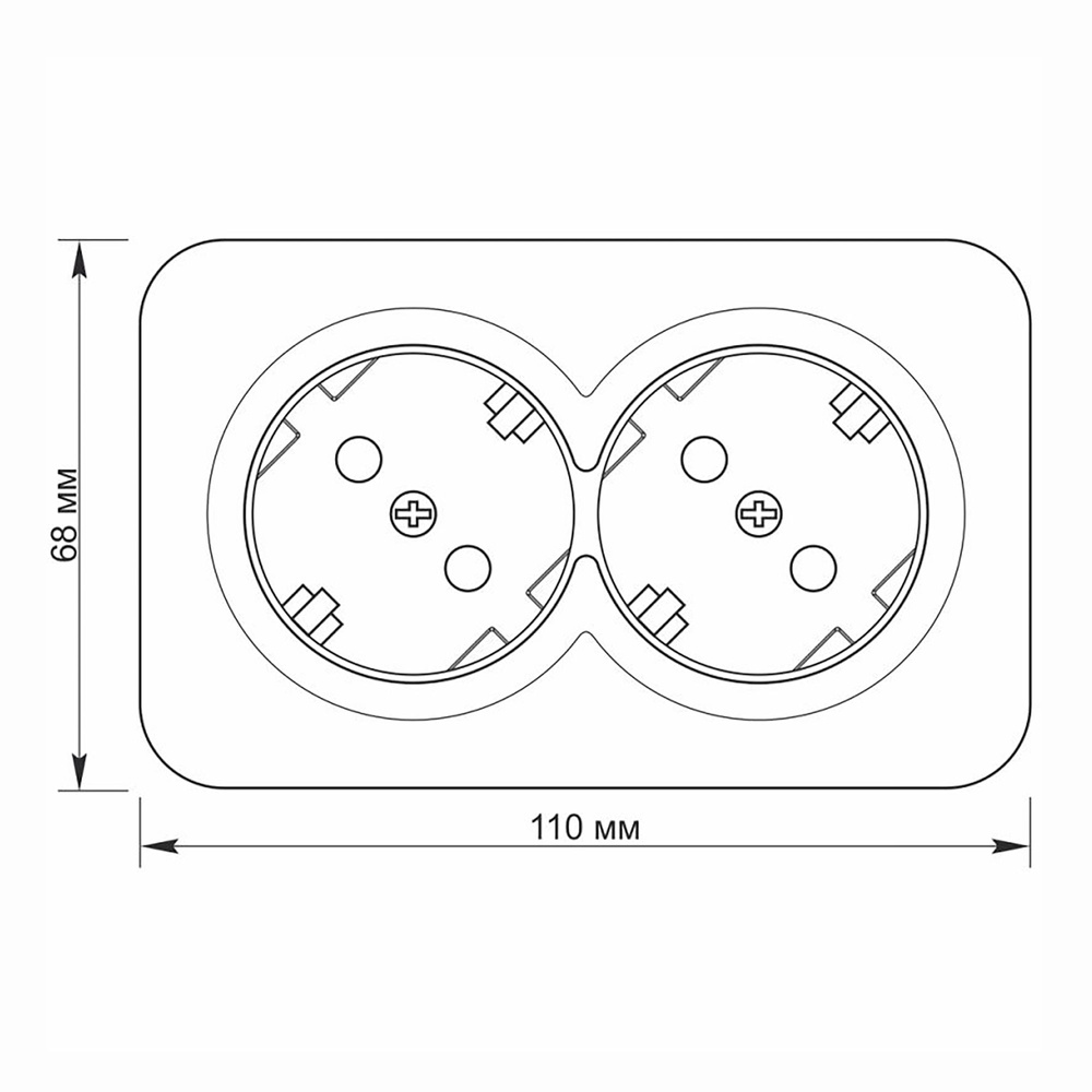 Gniazdo Elektryczne Ścienne Videx Binera Podwójne 16A Natynkowe Czarne