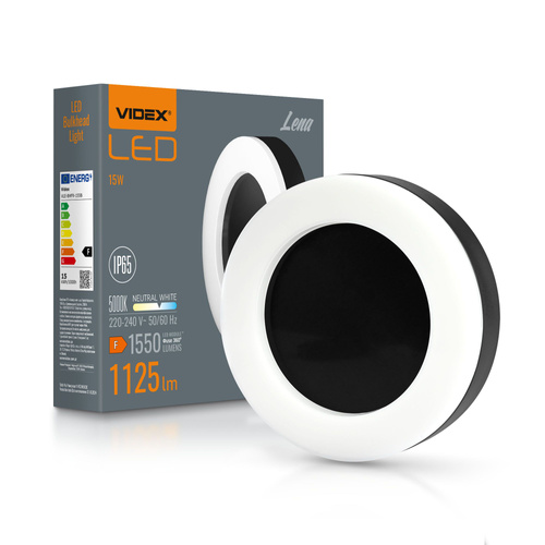 Lampa LED natynkowa Lena 15W czarna 5000K IP65