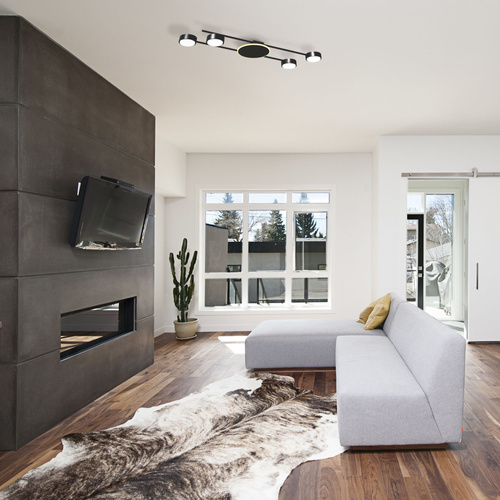 Oprawa sufitowa VIDEX z 4 lampami GX53 i podświetleniem