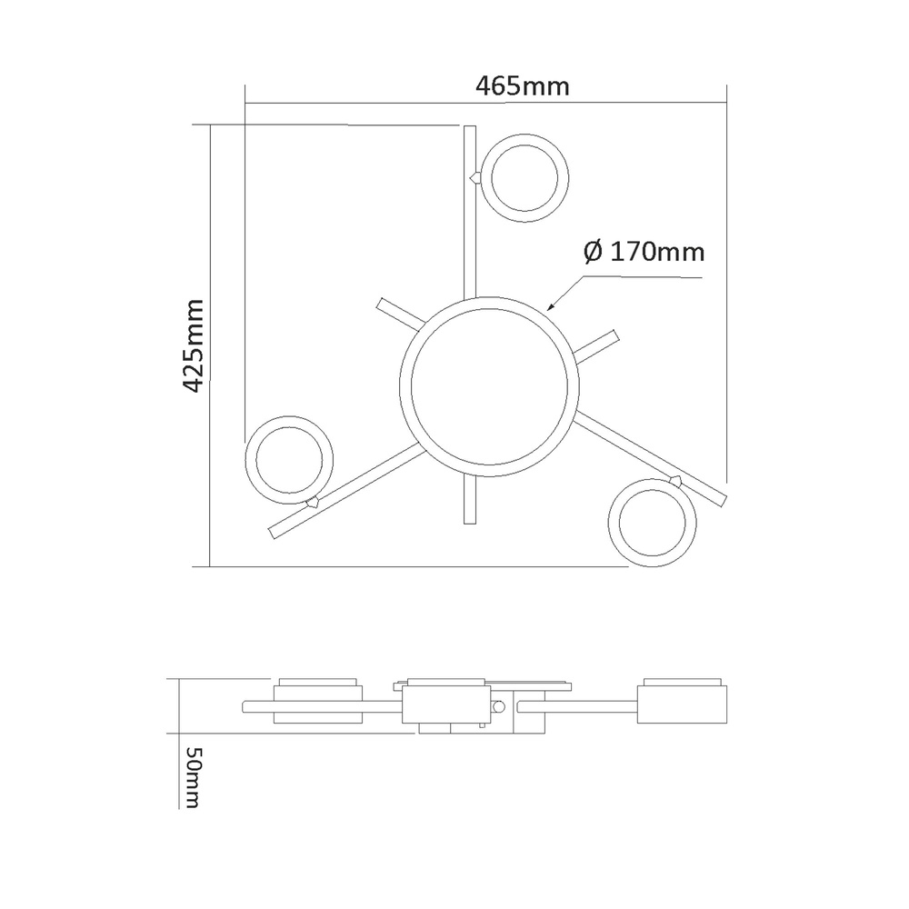 Lampa sufitowa Videx LED nowoczesna czarna 46cm 3x GX53 z podświetleniem