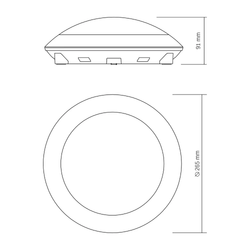 Plafon sufitowy z czujnikiem mikrofalowym 30W IP65 czarny