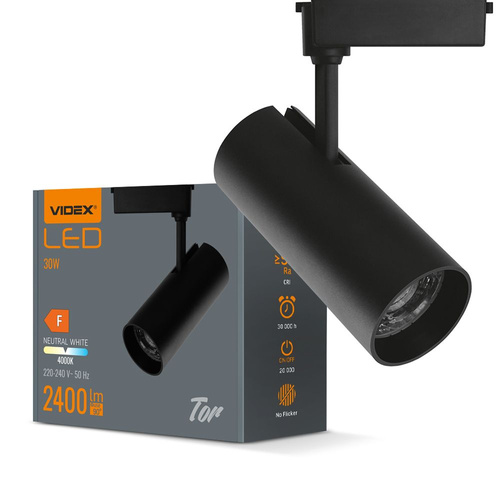 Oświetlenie szynowe LED VIDEX TOR 30W CZARNE