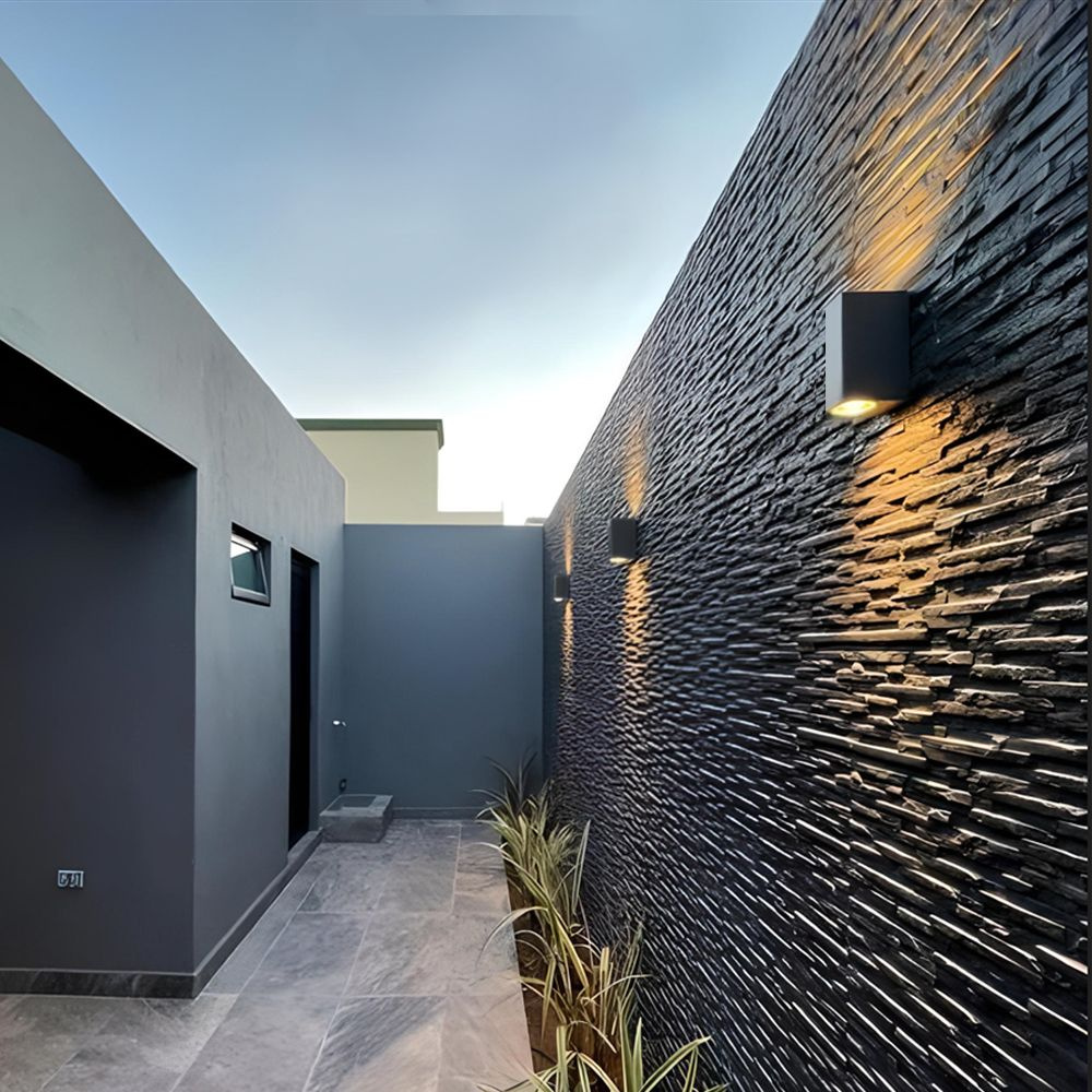 Podwójna lampa elewacyjna VIDEX z gniazdem GU10, szara