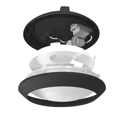 Oprawa sufitowa VIDEX 30W E27, IP65, czujnik ruchu mikrofalowego, czarna