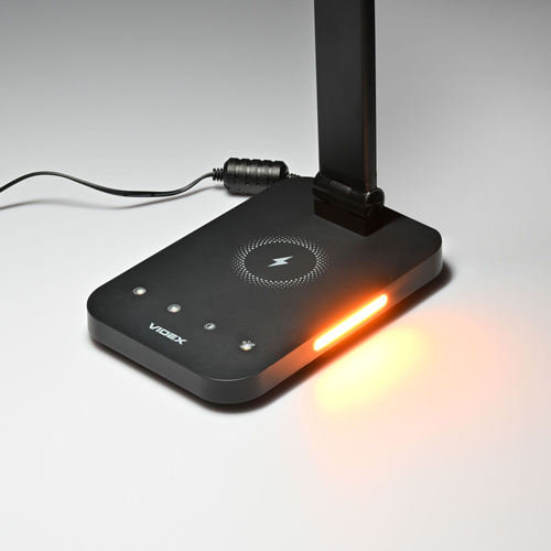 Lampka biurkowa LED z ładowaniem bezprzewodowym VIDEX czarna