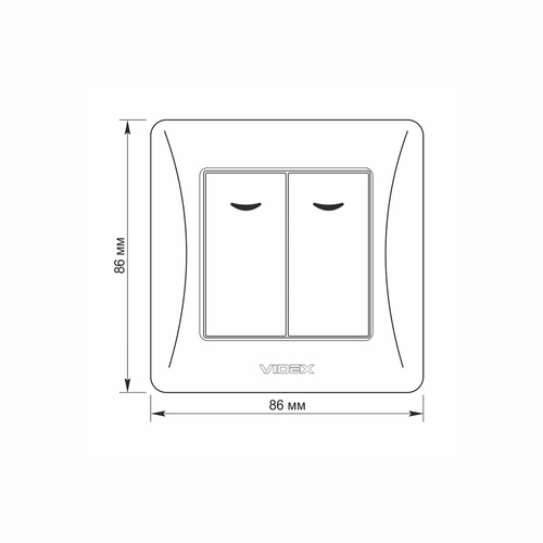 Przełącznik Włącznik Videx 2-biegunowy Podświetlany 10A Natynkowy Czarny
