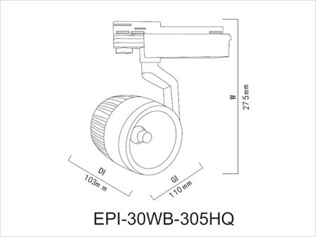 Lampa Reflektor szynowy do Białego Świeżego Mięsa | LED 305WB 30W | Barwa 3100K